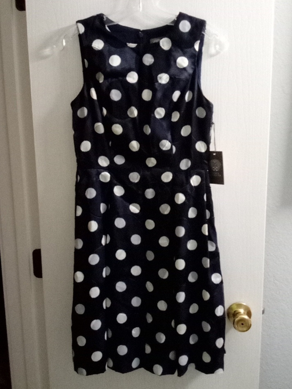 Vince Camuto Navy Dress with White Polka Dots